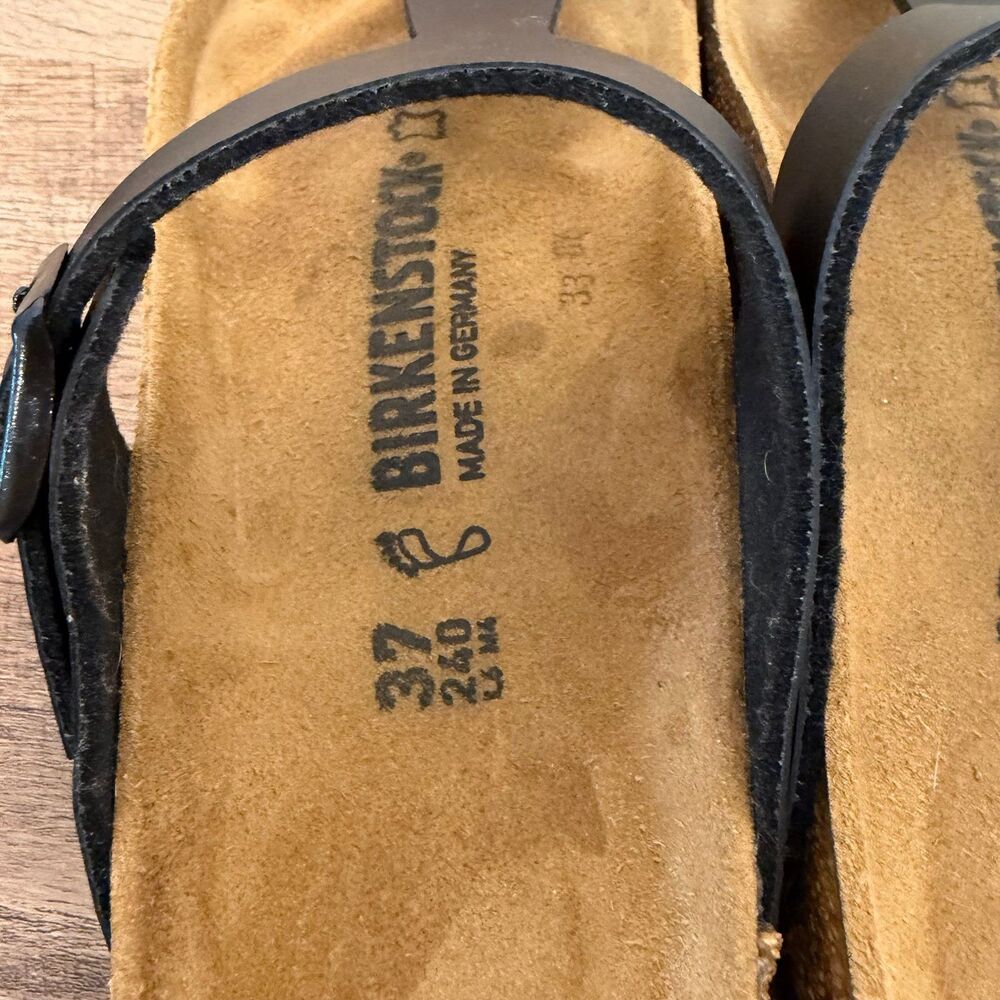 Birkenstock Gizeh Black Birko-Flor Slide Sandals Size 37 (us 6-6.5) - Picture 6 of 7